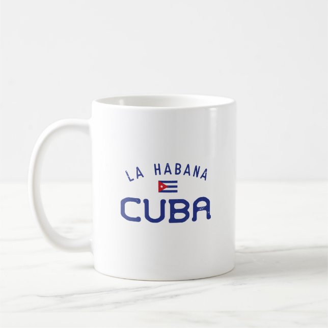 Distressed La Habana (Havana) Cuba Coffee Mug (Left)