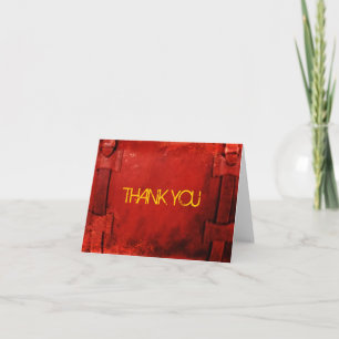 Distressed Leather Briefcase Thank You Note Card