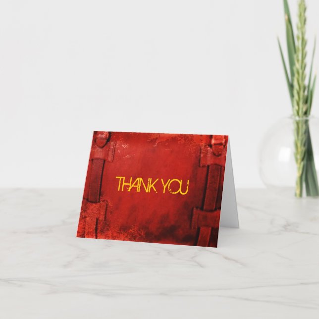 Distressed Leather Briefcase Thank You Note Card (Front)