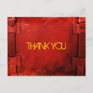 Distressed Leather Briefcase Thank You Postcard