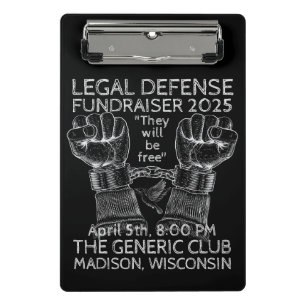 "Distressed" Legal Defence Fundraising Event Mini Clipboard