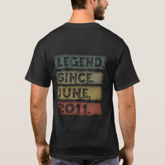 Distressed Legend Since June 2011 12Th T-Shirt