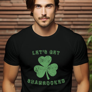 Distressed Let's Get Shamrocked St Patrick's Day T-Shirt