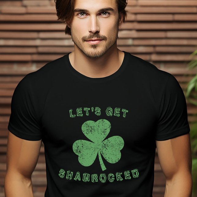 Distressed Let's Get Shamrocked St Patrick's Day T-Shirt (Distressed Let's Get Shamrocked St Patrick's Day T-Shirt)