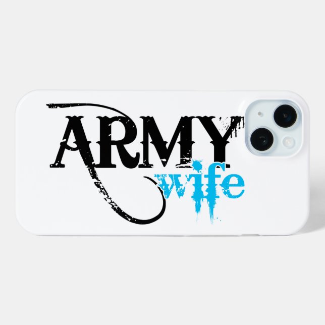 Distressed Lettering Army Wife Case-Mate iPhone Case (Back (Horizontal))