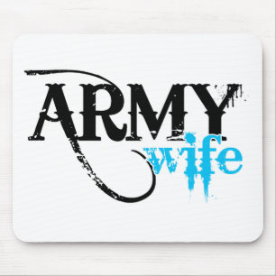 Distressed Lettering Army Wife Mouse Pad