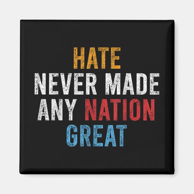 Distressed Lettering Text Saying Orange Anti Trump Magnet (Front)
