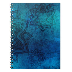 Distressed Light Blue Mandala Pattern Notebook