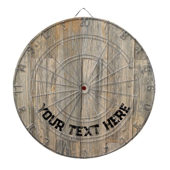 Distressed light Rustic Wood grain planks   Dartboard (Front)