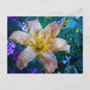 Distressed Lily Art Postcard