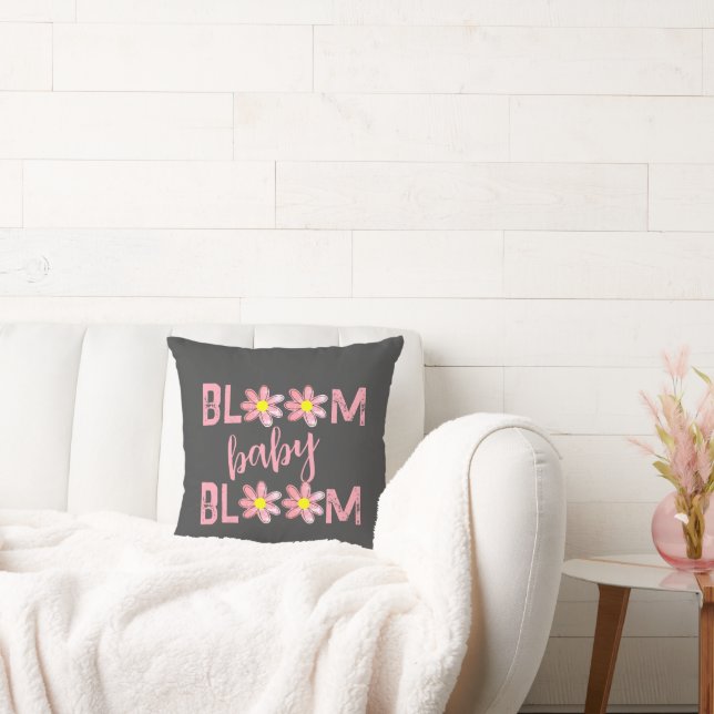 Distressed-Look Bloom Baby Bloom Cushion (Couch)