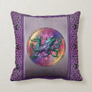Distressed Look Mystic Celtic Dragon Throw Pillow