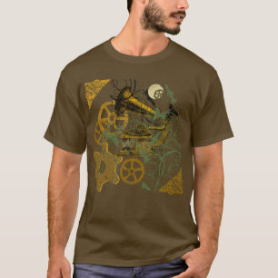 Distressed Look Steampunk Design T-Shirt