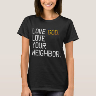 Distressed Love God Love Your Neighbour, Jesus Liv T-Shirt