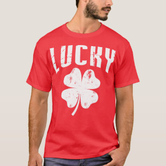 Distressed Lucky Shamrock Irish Ireland St Patrick T-Shirt