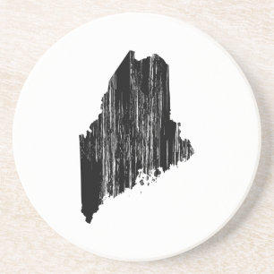 Distressed Maine State Outline Coaster