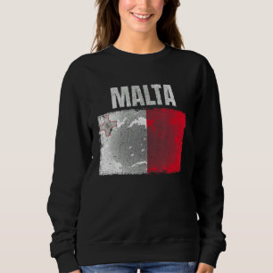 Distressed Malta Flag Graphic For Men Women Kids M Sweatshirt
