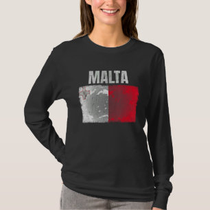 Distressed Malta Flag Graphic For Men Women Kids M T-Shirt