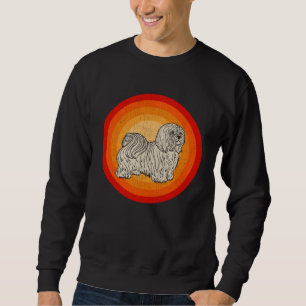 Distressed Maltese Dog  Retro Style Sweatshirt