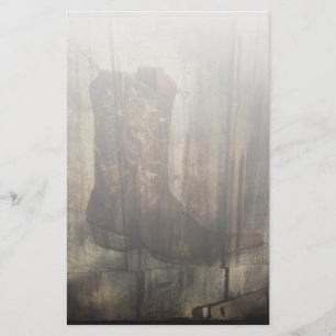 Distressed Man Cave Western Country Cowboy Boot Stationery