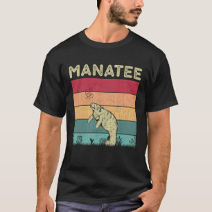 Distressed Manatee Lover Boys Girls Retro Style Ma T-Shirt
