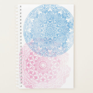 Distressed Mandala Half Size Planner Blue/Pink