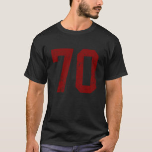 Distressed Maroon Number 70 Jersey Player Uniform T-Shirt