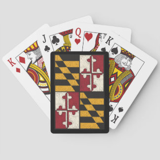 Distressed Maryland State Flag Poker Playing Cards