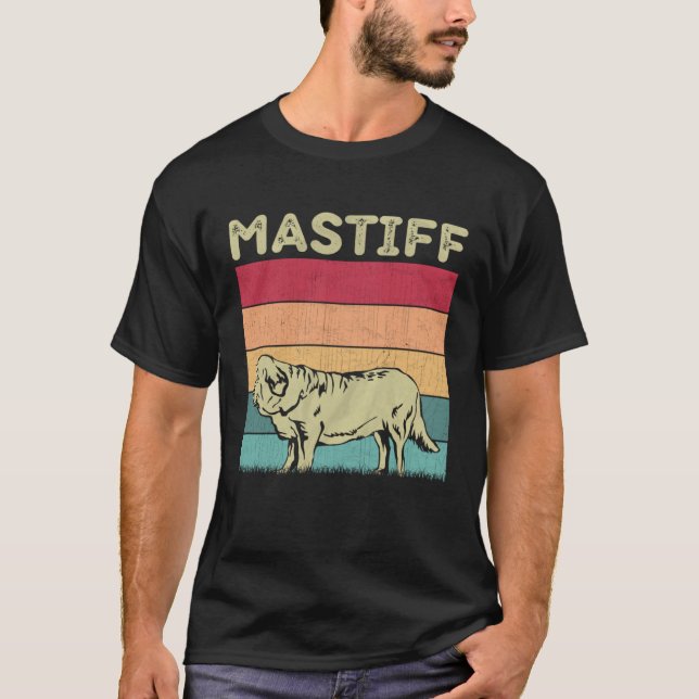Distressed Mastiff Dog  Boys Girls Retro Mastiff D T-Shirt (Front)