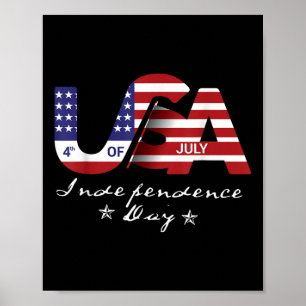 Distressed Memorial Day Flag Military _ 4th Of Jul Poster
