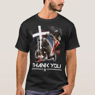 Distressed Memorial Day Flag Military Boots Dog T T-Shirt