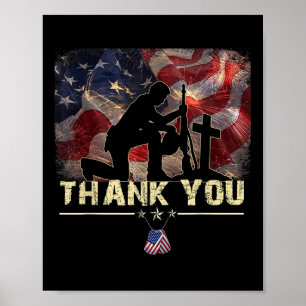 Distressed Memorial Day Shirt Flag Military Boots Poster