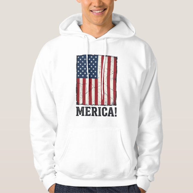 Distressed Merica Flag Patriotic Vector Shirt Desi (Front)
