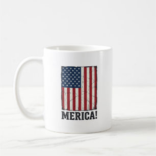 Distressed Merica Flag Patriotic Vector Shirt Desi Coffee Mug