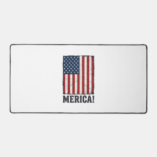 Distressed Merica Flag Patriotic Vector Shirt Desi Desk Mat
