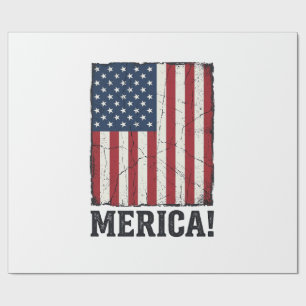 Distressed Merica Flag Patriotic Vector Shirt Desi Wrapping Paper