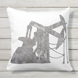 Distressed Metal Oilfield Design Cushion