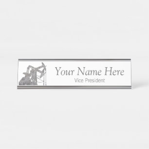 Distressed Metal   Oilfield   Personalised Design Desk Name Plate