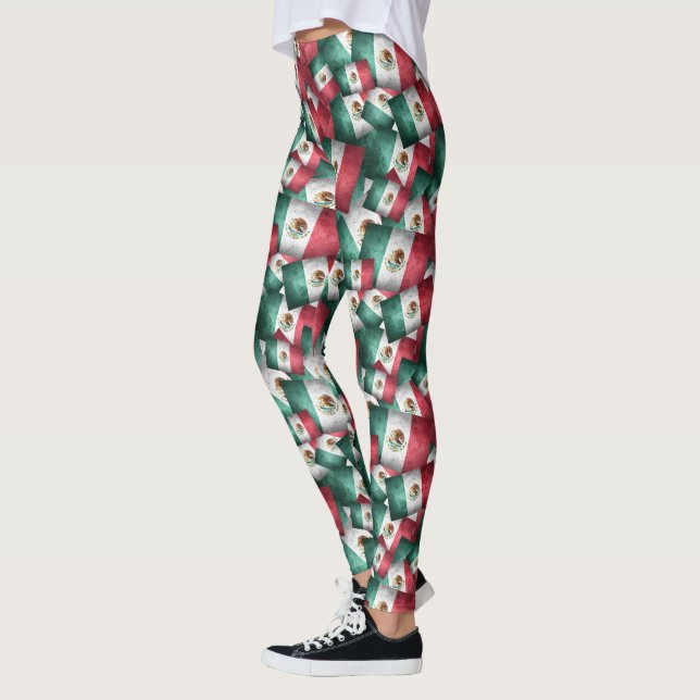 Distressed Mexican Flags Leggings (Left)