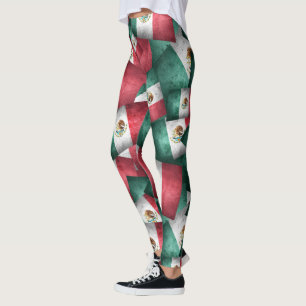 Distressed Mexican Flags Leggings