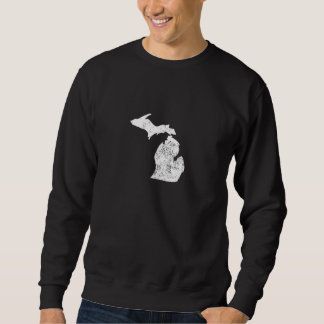 Distressed Michigan Silhouette Sweatshirt