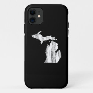 Distressed Michigan State Outline iPhone 11 Case
