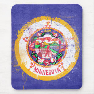 Distressed Minnesota State Flag Mouse Pad