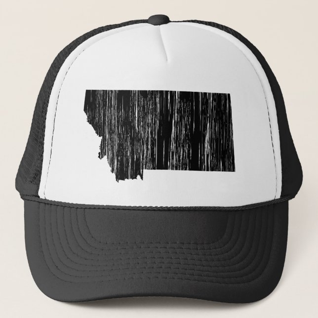 Distressed Montana State Outline Trucker Hat (Front)
