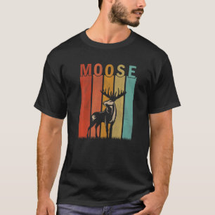 Distressed Moose  Men Women Kid Cute Moose Retro T-Shirt