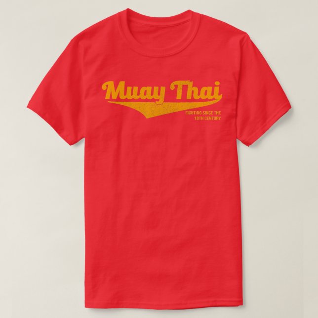 Distressed Muay Thai Kickboxing  MMA BJJ Thailand  T-Shirt (Design Front)