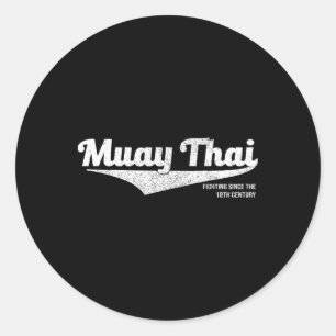 Distressed Muay Thai Kickboxing Shirt, Mma Bjj, Th Classic Round Sticker