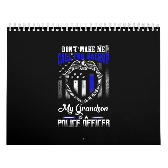 Distressed My Grandson Is A Police Officer Gift Calendar (Cover)
