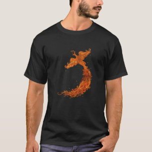 Distressed Mythology Fan Mythical Fire Bird Flying T-Shirt