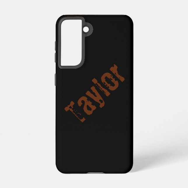 Distressed Name Phone Case (Black & Rust) (Back)